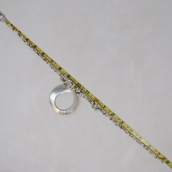 Handmade Shell Pendant Necklace Multi Strand Seed Beads Statement Beachy Mermaid - Picture 15 of 15